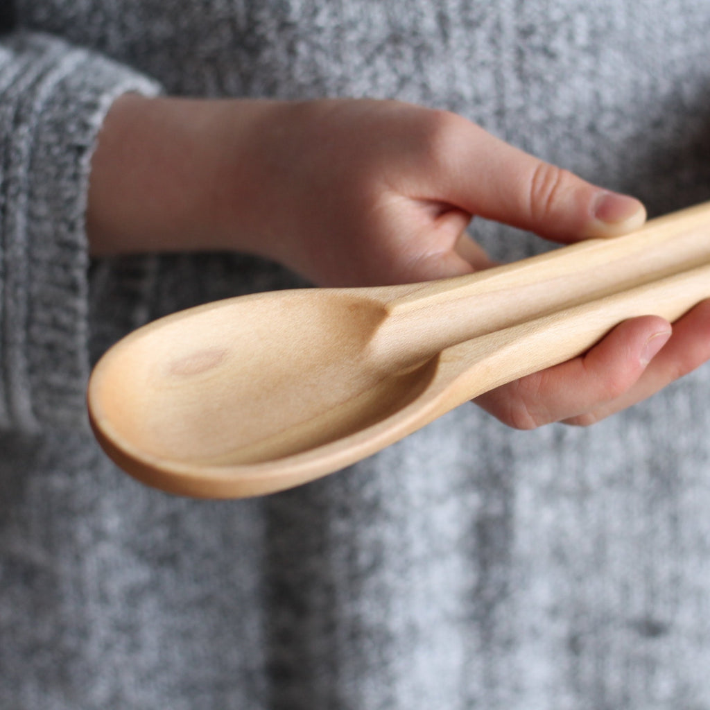 Cuillère de dégustation courte en bois faite à la main