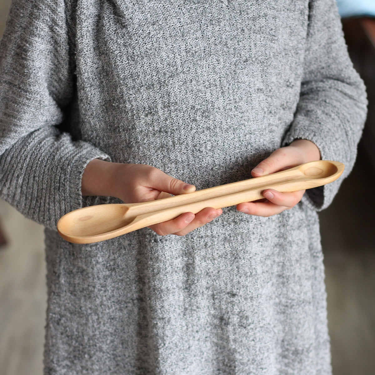 Cuillère de dégustation courte en bois faite à la main