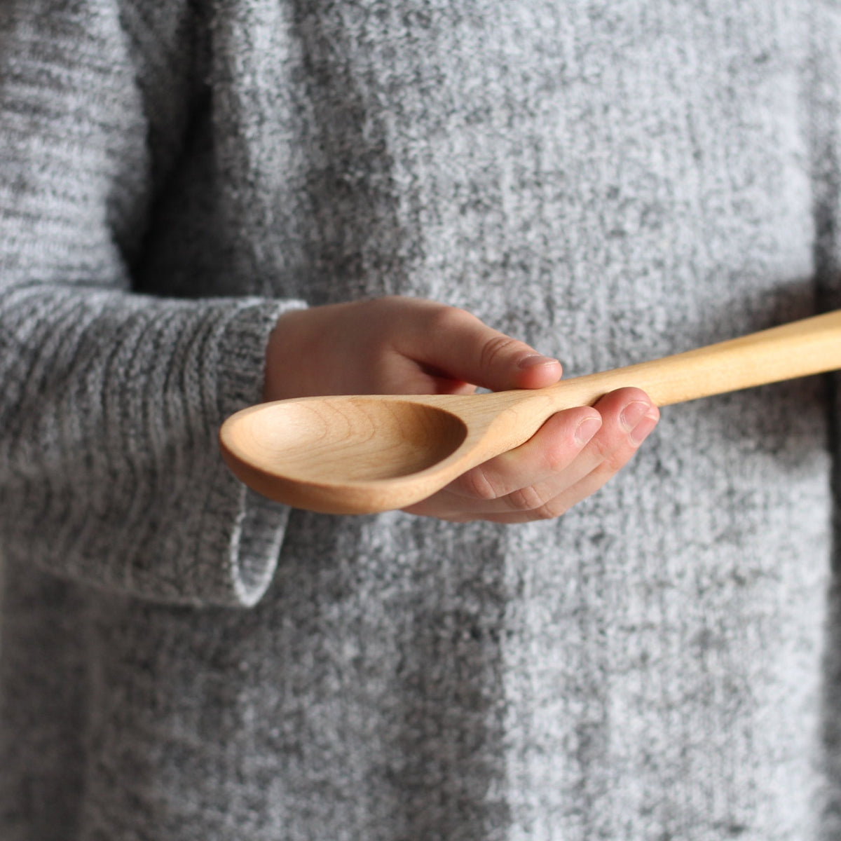 Cuillère Ronde en Bois Faite Main