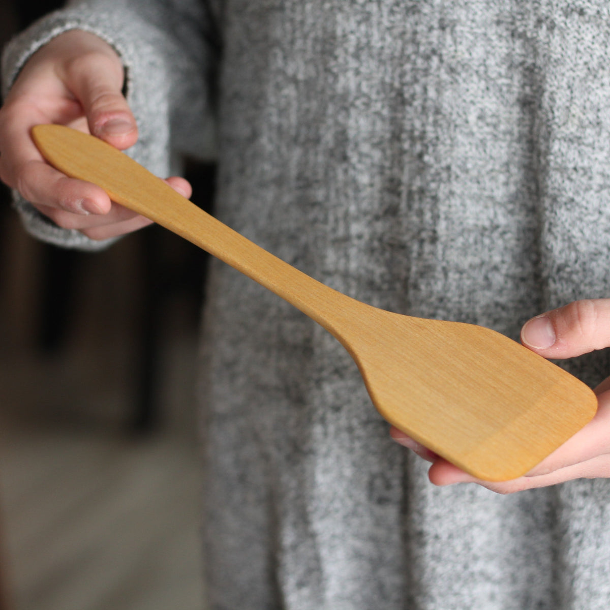 Spatule droite fine en bois faite main