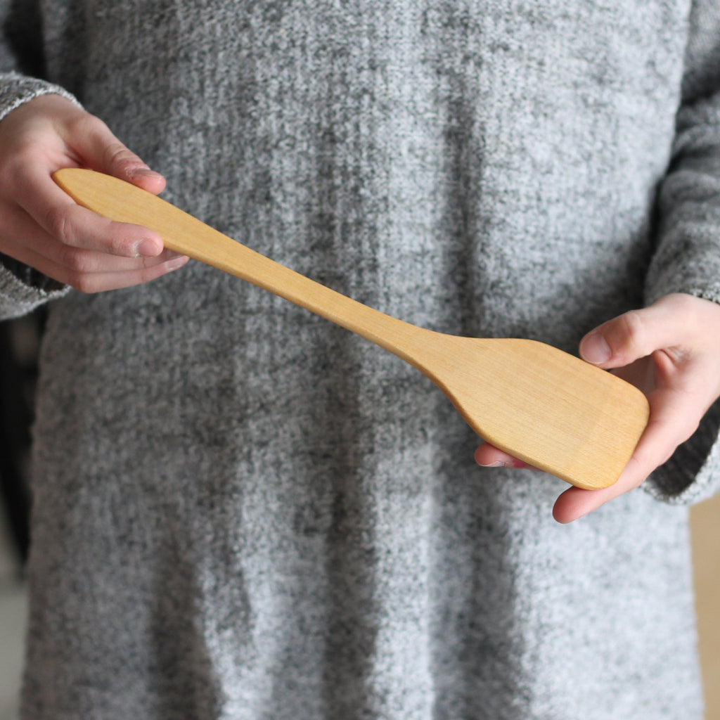 Spatule droite fine en bois faite main