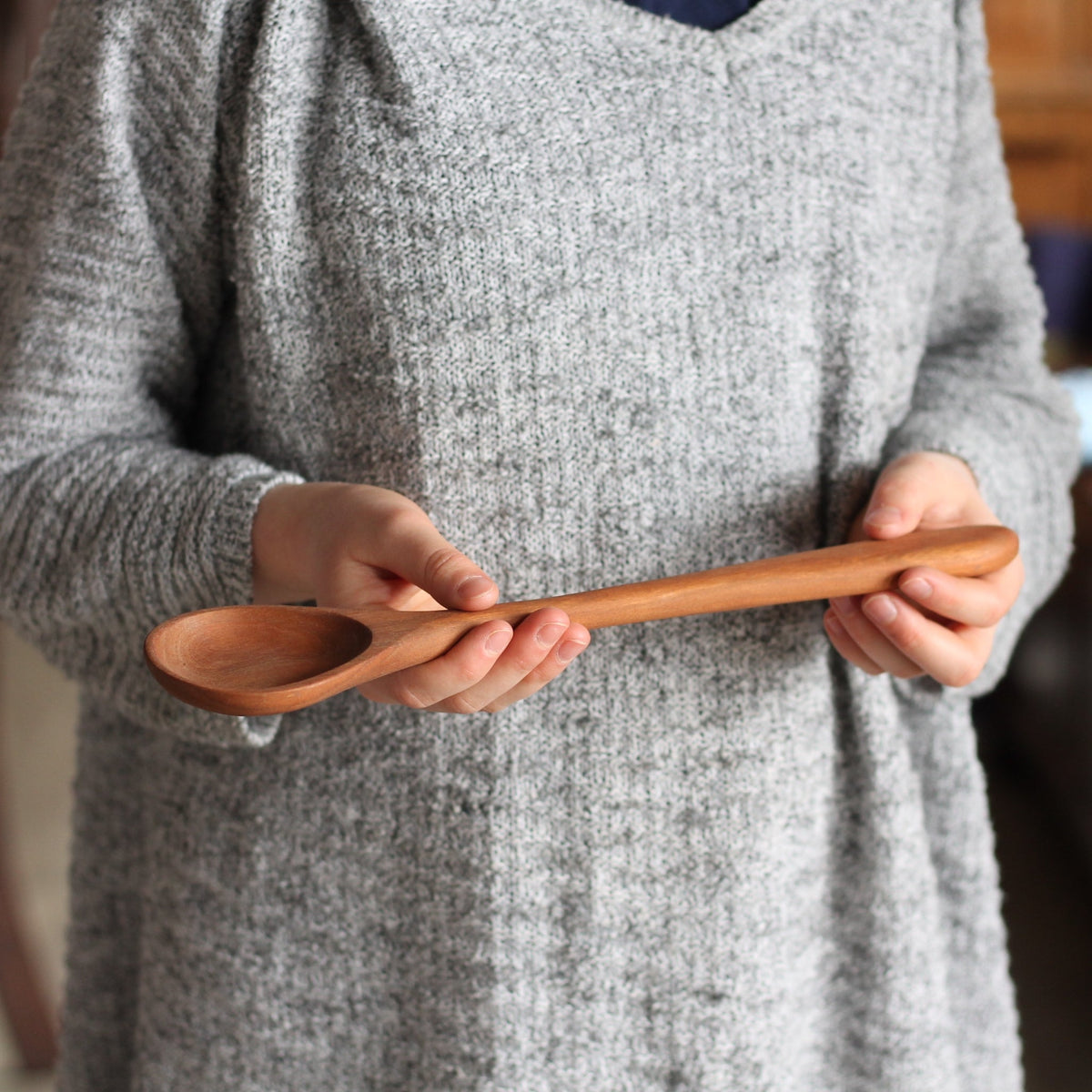 Cuillère Ronde en Bois Faite Main
