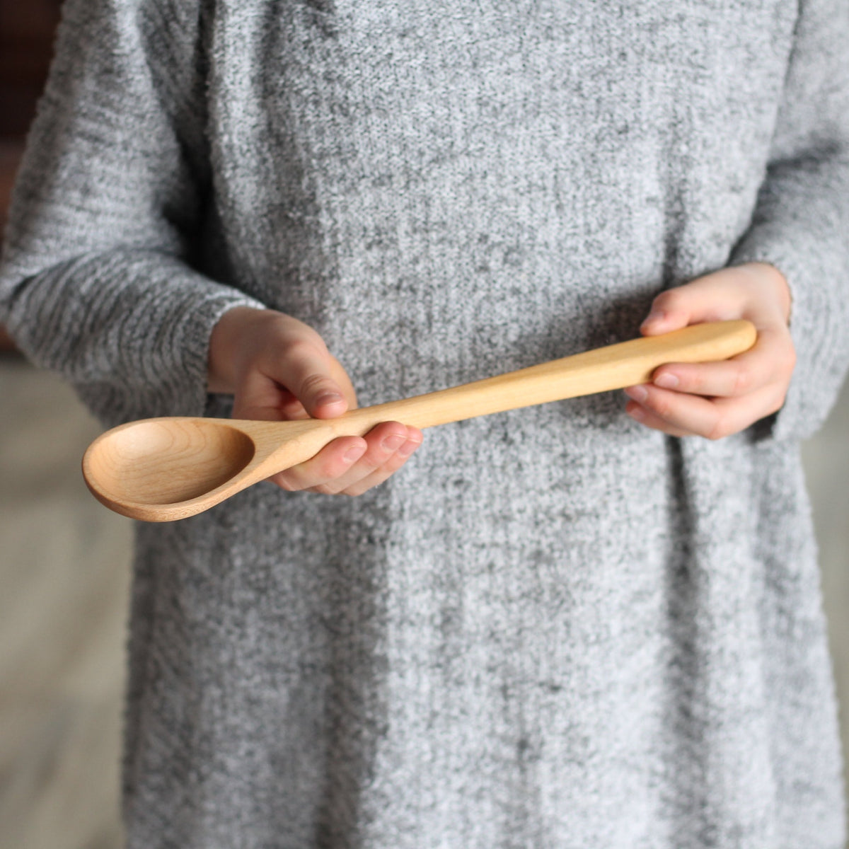 Cuillère Ronde en Bois Faite Main